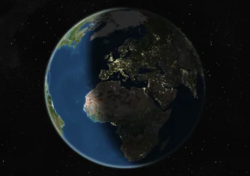 Globe Centered on Europe and Africa